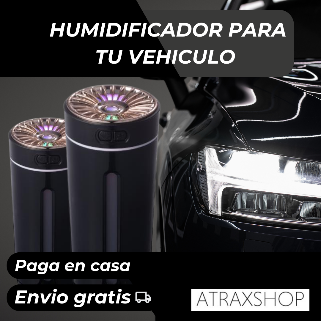 HUMIDIFICADOR ATRAX®  Elimina olores y refresca el aire mientras conduces.